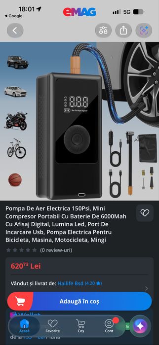 Compresor auto 3in1