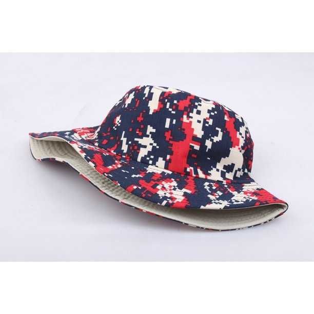 Червена камуфлажна шапка идиотка / Red camouflage bucket hat