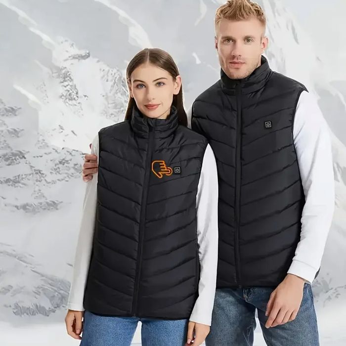 Електрически отопляем елек , 9 зони , Usb захранване,черен