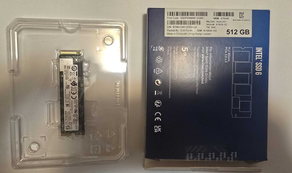 SSD Intel 660p 512GB M.2 2280 NVMe PCIe Gen3 x4  NOU #52