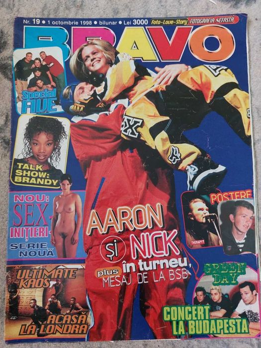 Revista Bravo Romania anii 90 cu nick si aaron carter nr 19 1998