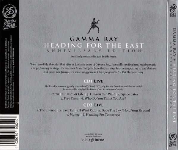 2xCD Gamma Ray - Heading For the East 2025 Expanded Anniversary Ed