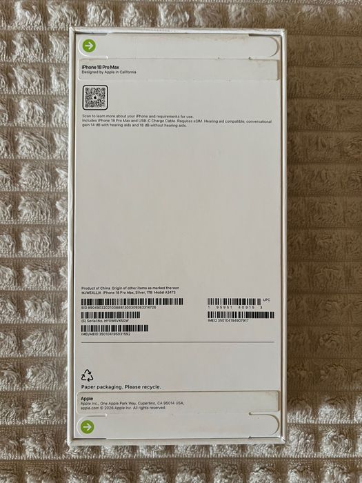 IPhone 18 pro max 1TB