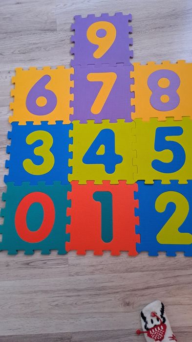 Covoras tip puzzle, cu numere, 10 piese