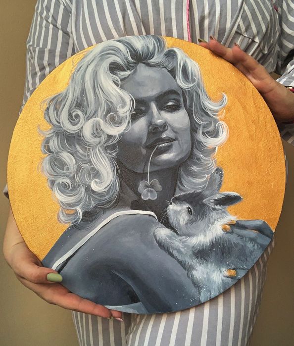 Картина Девушка с кроликом