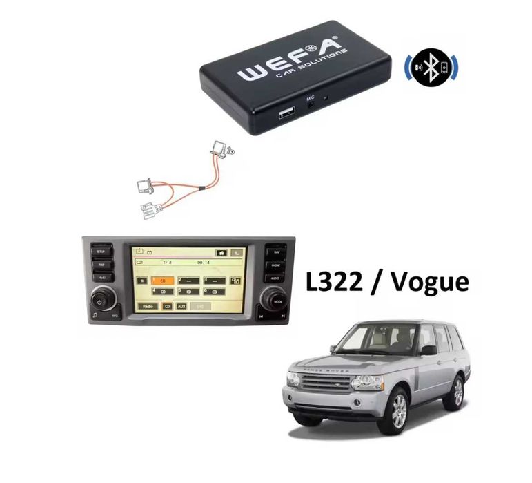 Interfață Bluetooth Range Rover Vogue L322 – Redare Muzică & Apeluri Hands-Free, USB 12V