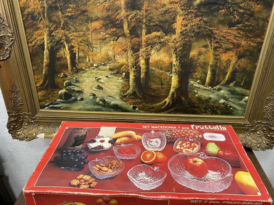 Италиански кристален комплект за ядки и плодове купички