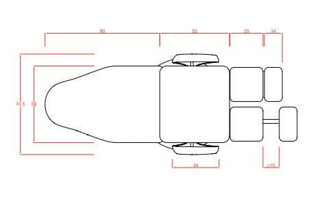 Стол за педикюр Extens (1 мотор) 190 х 56/74,5 х 60/78 см