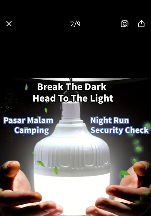 Лед лампа 5v волта 4800mAh батерия 300w мощност . За къмпинг риболов .