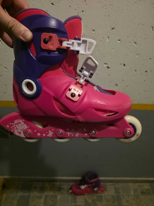 Role copii roz/mov, reglabile, masura 32-34