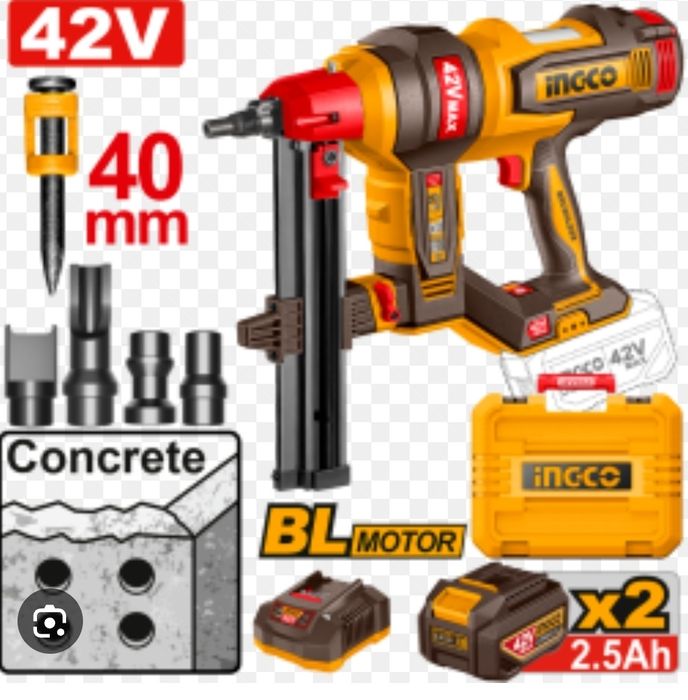 Пистолет по бетону аккумуляторный INGCO