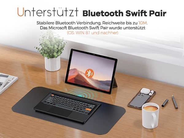 Doohoeek Bluetooth клавиатура за Surface Pro 7+/7/6/5/4/3 с подсветка