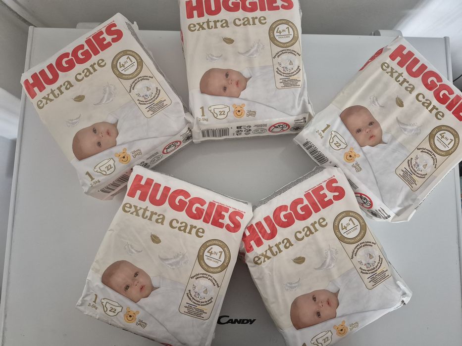 Set 5 scutece Huggies Extra Care nr.1