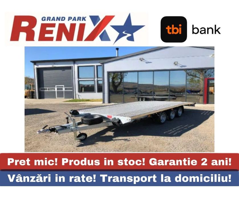 Niewiadow Jupiter 6m 3 axe 3500kg Remorca /Platforma transport auto 6m/2m 3 axe Cu tego pe mijloc