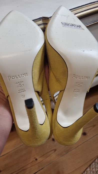 Pantofi slingback Pollini-piele intoarsa naturala