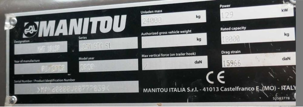 Incarcator Telescopic Manitou MHT 10180
