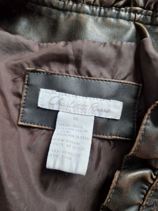 Jachetă imitație piele maro