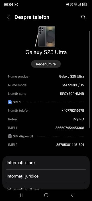 Samsung S25 Ultra 512GB NOU