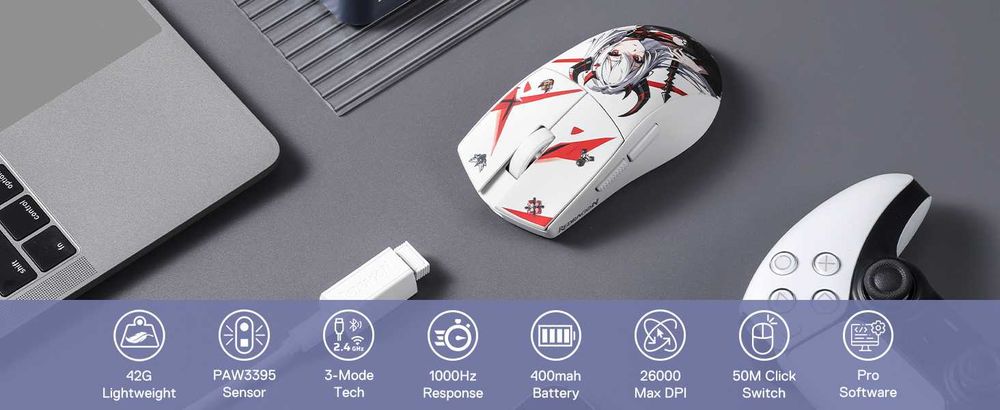 Мышь REDRAGON K1NG PRO DPI  26 000. оригинал 3в1 сенсор 3395