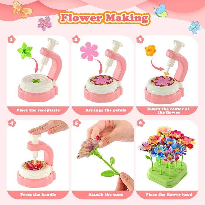 Детски комплект за изработка на цветя, ръчна изработка на цвете