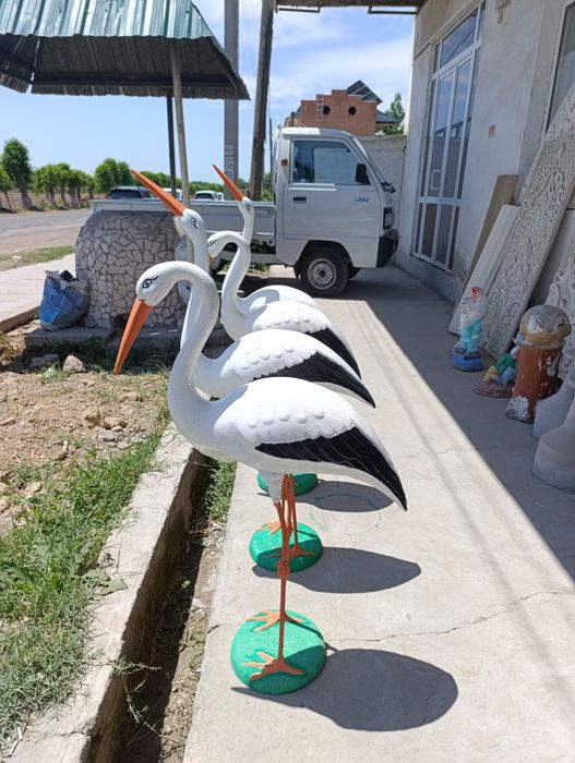 Xaykallar "Betondan yasalgan dekorativ laylak, quyon va ayiq | Bog' be
