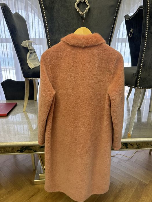 Шуба из овчины с норкой