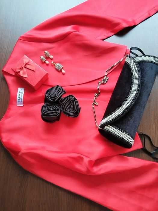 Bolero din matase rosie