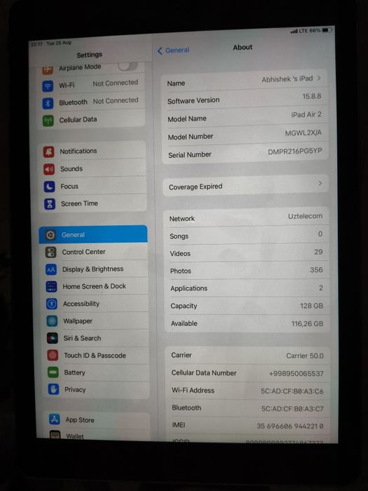 Ipad air 2 128gb wifi+ cellular