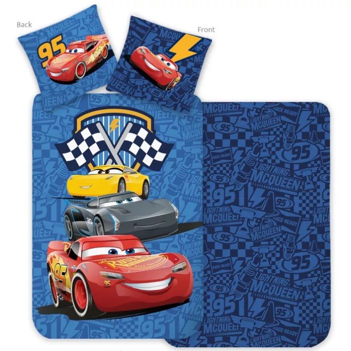 Детски спален комплект от 2 части Disney Cars, McQueen, Макуин, Колите, за кошарa/малко легло