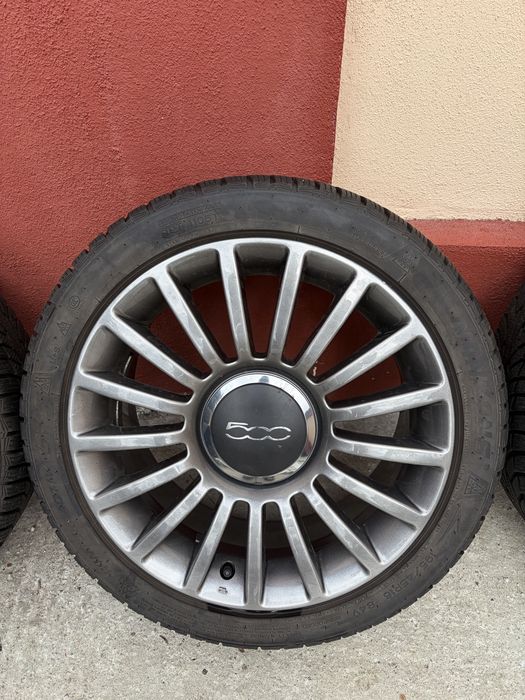 Roti Fiat 500 anvelope noi 195 45 r16 iarna 8mm m+s jante originale