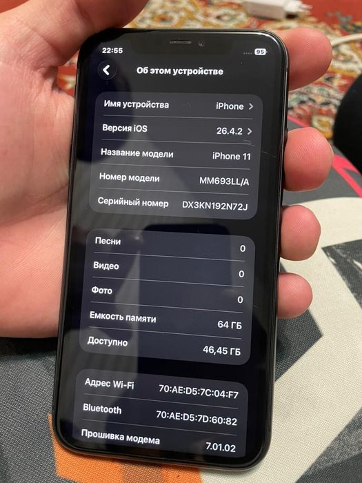 Айфон 11, 64гб, 85%, без ремонт