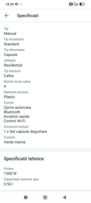 Aparat cafea Nespresso Vertuo Pop Mint Green