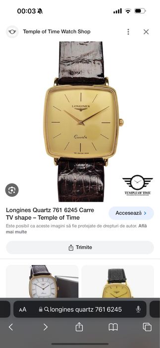 Ceas Longines placat aur 1980