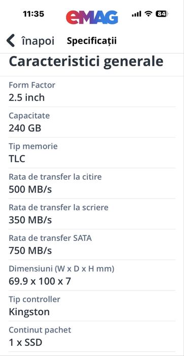 Vand ssd 240GB si HDD 500 GB