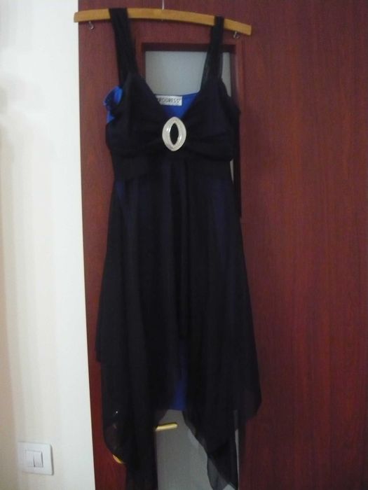 Rochie albastru cu negru