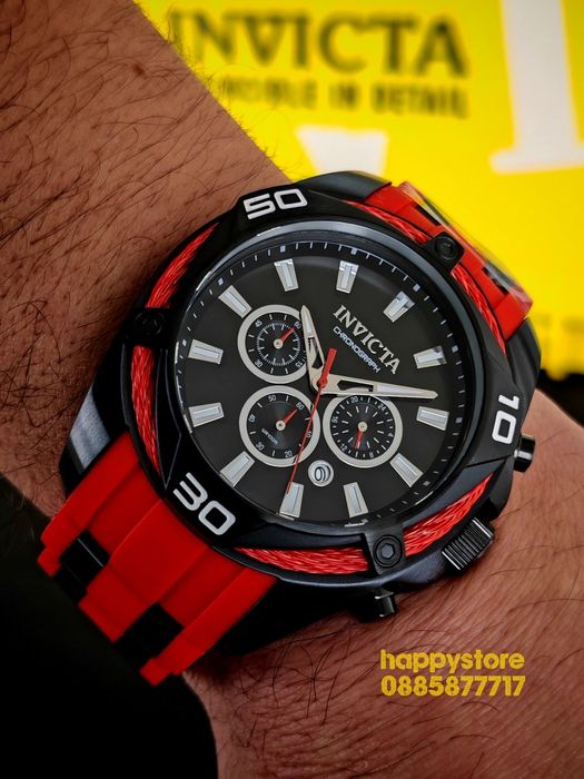 INVICTA Vanguard Red/black 50 mm, Инвикта нов мъжки часовник