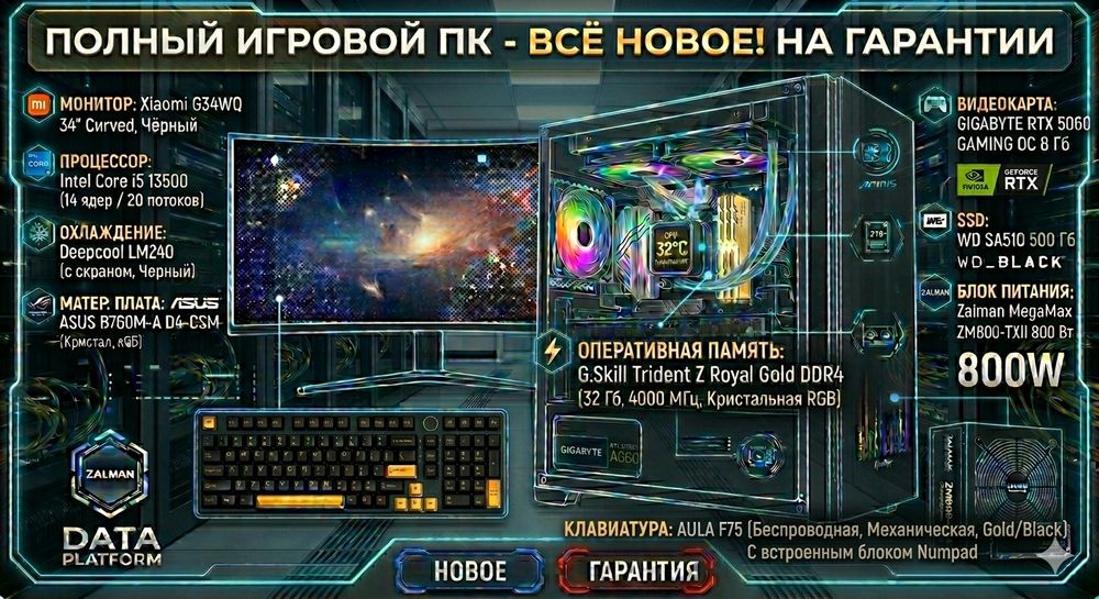 Продам мощный игровой компьютер полный комплект.