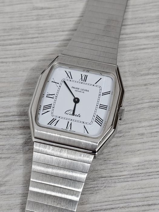 Ceas Favre Leuba Geneve Tank Quartz 1980 Vintage de colectie Rar