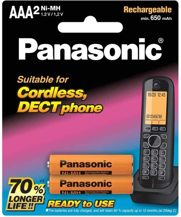 Panasonic батарея  подходит для беспроводного радиотелефона  650 mAh