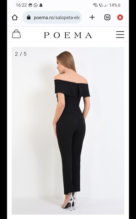 Salopeta Poema eleganta de ocazie lunga neagra S(36) nouă.