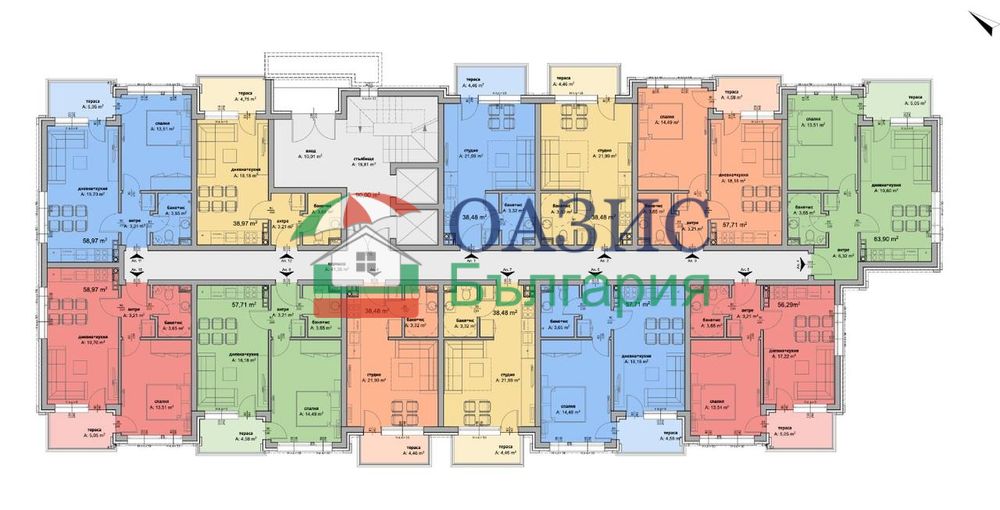Апартамент с 1 спалня в нова сграда без такса поддръжка "Ла Мер Хоум 2", Слънчев бряг, 63.04 кв.м,