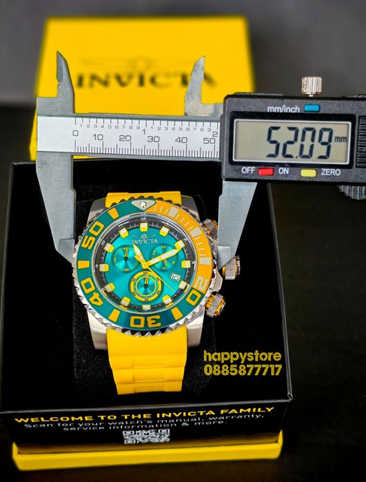 INVICTA Seahorse Yellow 52 mm, Инвикта нов ръчен часовник