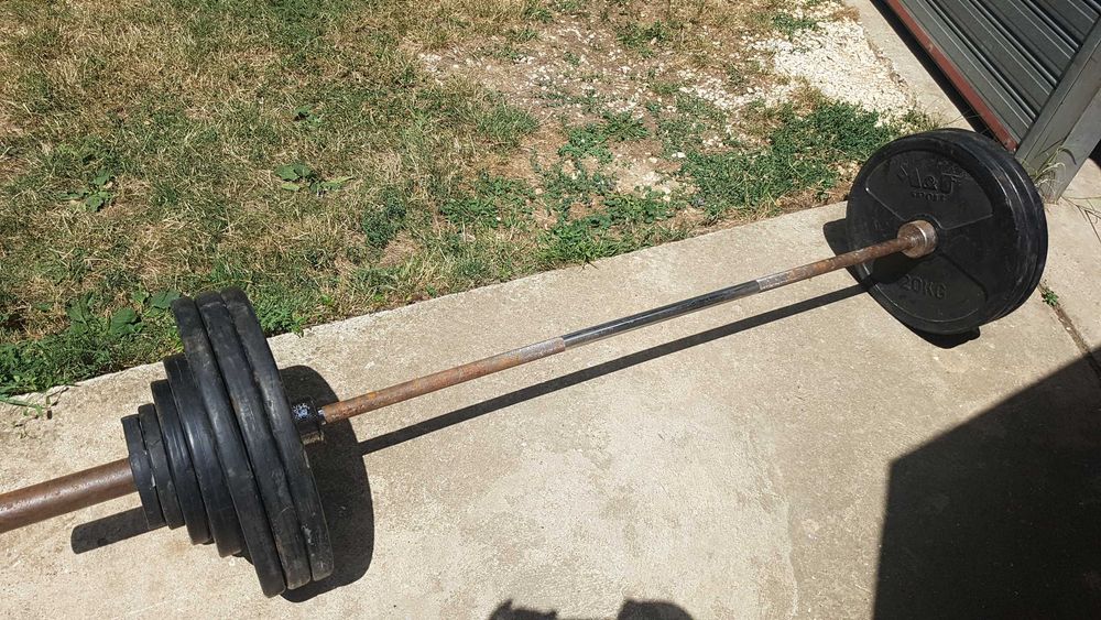 Дъмбели 6 лв. кг. Продават се на килограм.Лост 35 см 30 мм