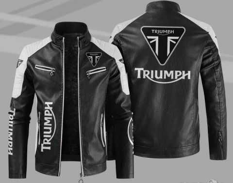 Classic Motorcycle Men's Vintage Leather Jacket Triumph Кожено яке