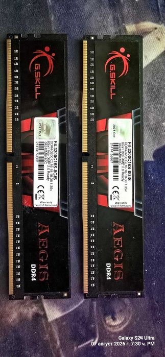Памет RAM 2x8GB DDR4 3200MT/s , G.Skill Aegis CL16 1.35V