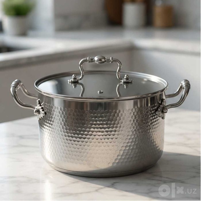 Набор из 3 кастрюль из нержавеющей стали Hammered Collection