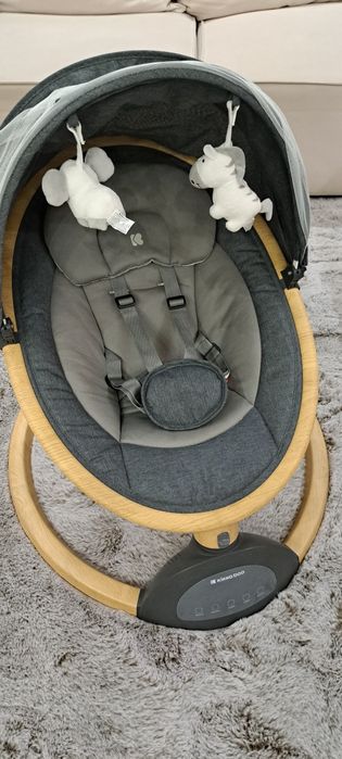 KIKKA BOO Електрическа бебешка люлка-шезлонг ASHLEE LIGHT GREY