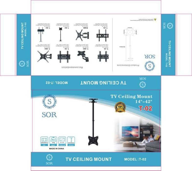 Кранштейн потолочный  для телевизора