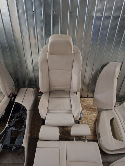 Interior Piele complet BMW Seria 5 F10 Sport Pachet – Dakota Oyster Crem cu Încălzire și Perdeluțe