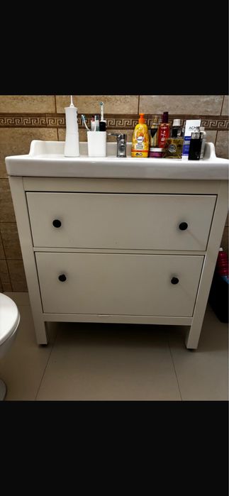 Masca  cu Sertare + Lavoar/Chiuveta Alb 80 cm IKEA
